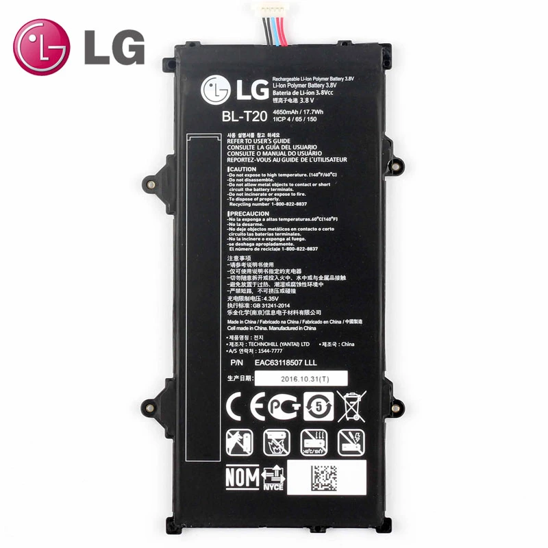 Original Internal Battery For Lg Bl T For Lg G Pad X 8 0 V521 Blt 4650mah Mobile Phone Batteries Aliexpress