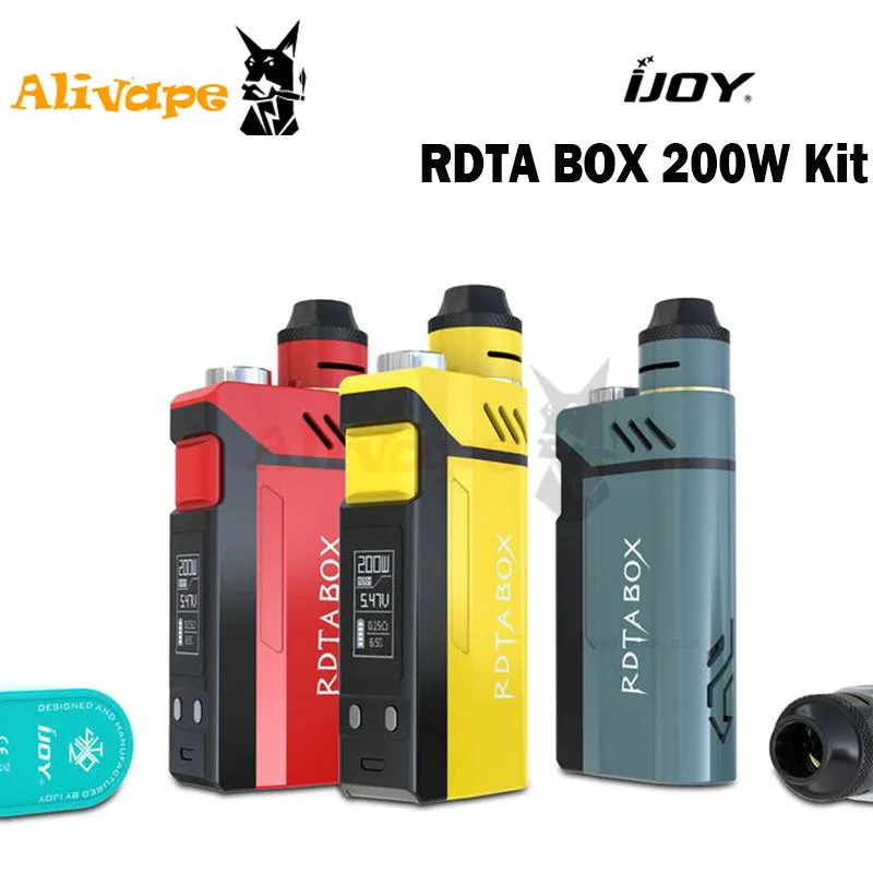 

IJOY RDTA Box 200W TC/VW Mod Powered by Dual 18650 Cells Vape Electronic Cigarette