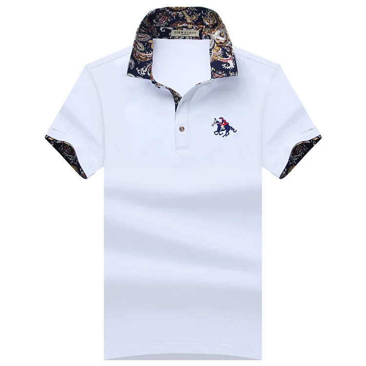 Новая модная мужская рубашка поло s для мужчин, Мужская свободная Удобная рубашка поло с коротким рукавом размера плюс 6XL 7XL 8XL 9XL 10XL - Цвет: Белый