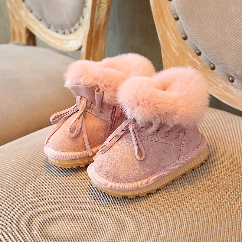 

Girls Winter Shoes Snow Boots For Girls Rubber Boots Children Footwear Genuine Leather Boots