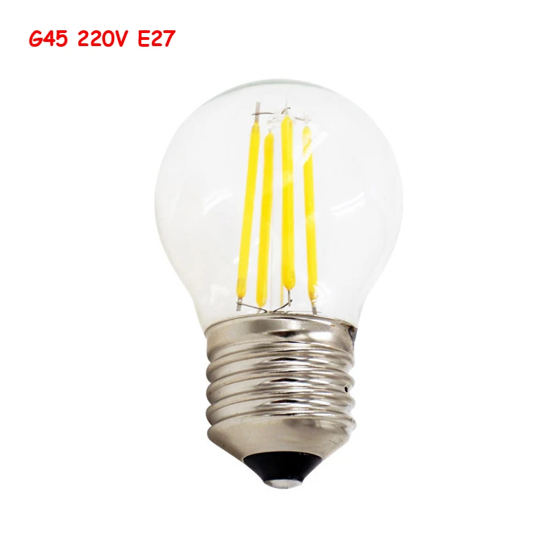 

G45 LED Filament Ball Bulb E27 220V 2W 4W 8W Retro Loft Style Fit For Chandelier Rope Lights Table Light Decoration