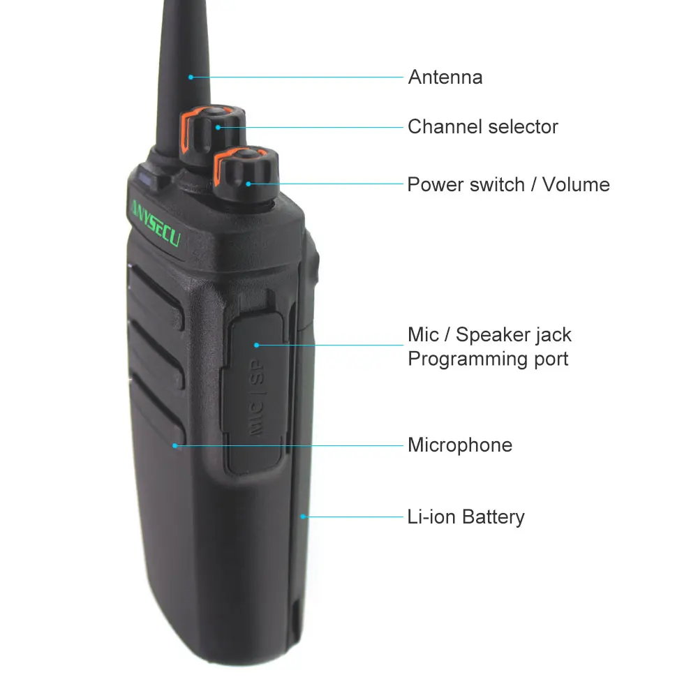 Anysecu AC-215R 7 Вт Радио активный экран обзора Walkie Talkie 400-480 МГц группа вызова Ham Радио скрытый экран UHF трансивер