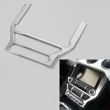 BBQ@FUKA 1Pc Car ABS Console Dashboard Panel Frame GPS Navigation Cover Trim Sticker Fit For Ford Mustang 2015+ Car accessories