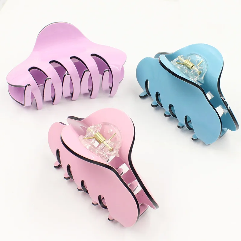 Women Hair Clip Large Size Acrylic Hairpins Solid Color Women Hair Crab Hair Claws Women Make UP Washing Tool Hair Accessories