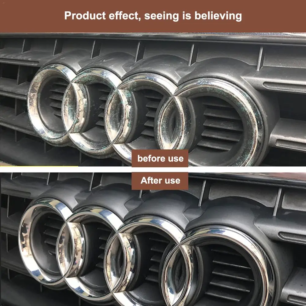 Car Refurbishment Agent 100ML Car Logo Rust Metal Bright Strip Cleaning Brightener Renovation Chrome Plating Retreading Agent best car wax for black cars