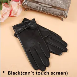 Женские кожаные перчатки Gours, черные перчатки из натуральной козьей кожи, с возможностью работы с сенсорным экраном, GSL002, зима - Цвет: Black