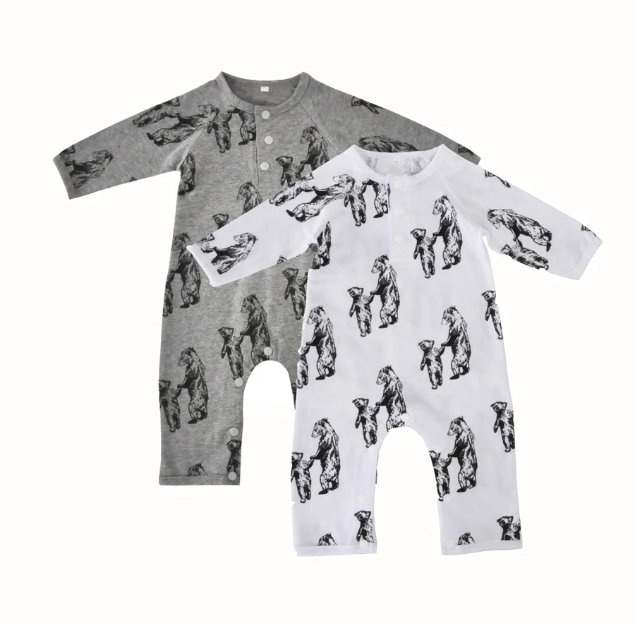 

Baby Boy Clothes 2017 Autumn Newborn Rompers Cotton Cartoon Bear Long Sleeves Clothing 0-24 Months Jumpsuit Baby Girl Clothes