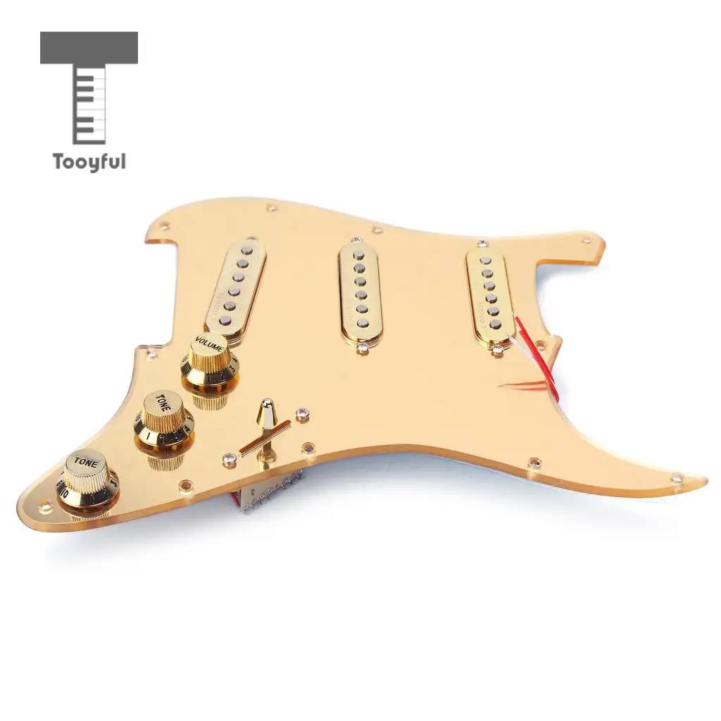 Mirror Surface Prewired SSS Pickguard Pickups+6R Sealed Gear Tuning Pegs Tuners Machine Heads for Strat ST Electric Guitar