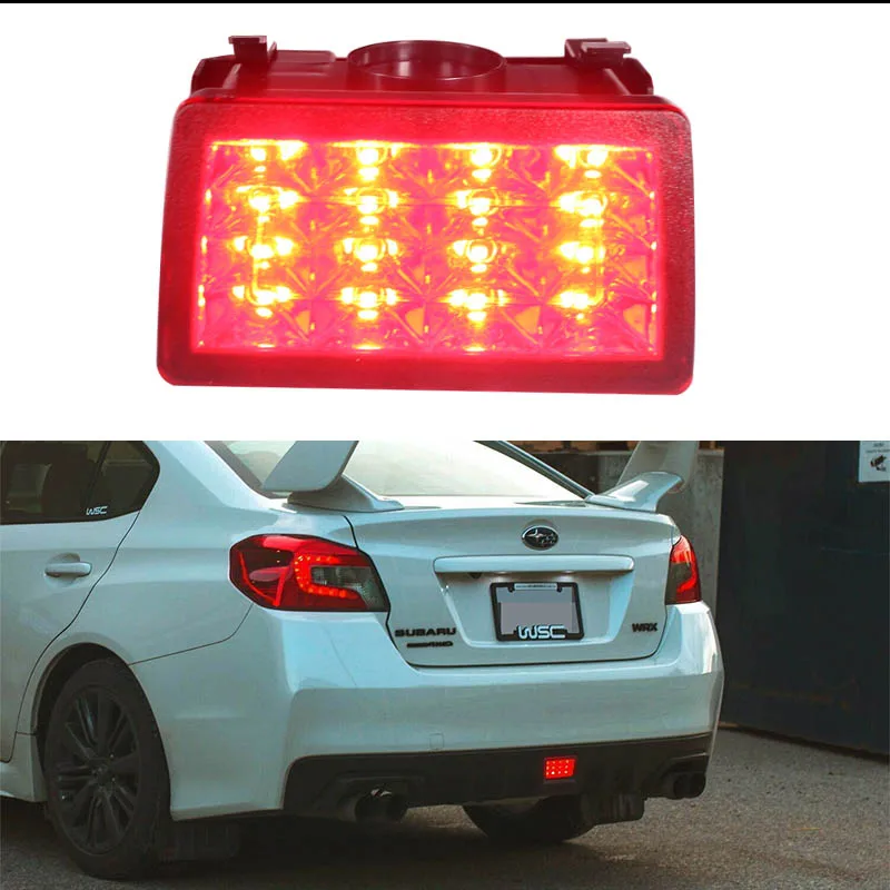 Gtinthebox Red/Clear Lens F1 Style strobe LED Rear Fog Light Kit For 2011-up Subaru WRX STi Impreza XV LED Rear Fog, Tail/Brake