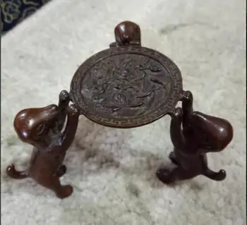 

Home decor, hand carved, 3 Dog Statue candle candlestick