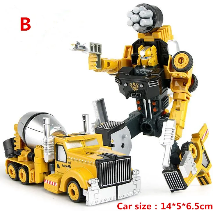 Сплав Инженерная Трансформация Робот автомобиль деформация игрушка 2 в 1 металлический сплав строительная машина грузовик сборка Робот детские игрушки - Цвет: B