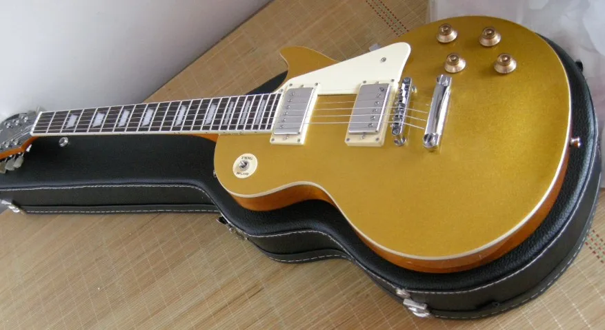

China guitar factory custom new Gold top style electric guitar with case Free shipping 7yue31