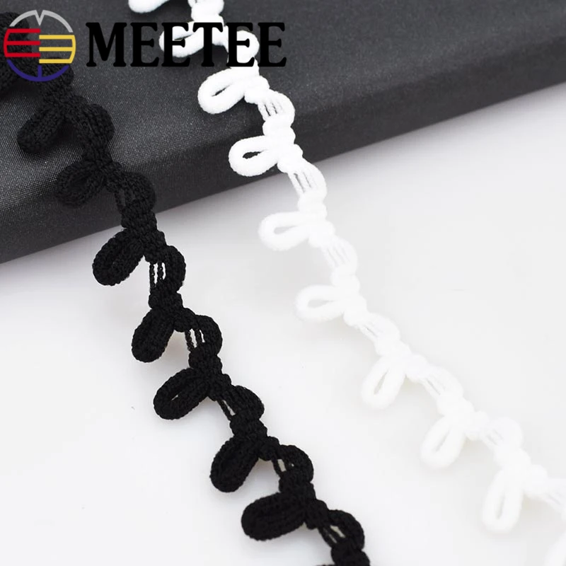 

50 meter white and black width 1.4cm Elastic Loop Trim Tiny Round lace ribbon for DIY Handmade Craft,garment decoration AP2206
