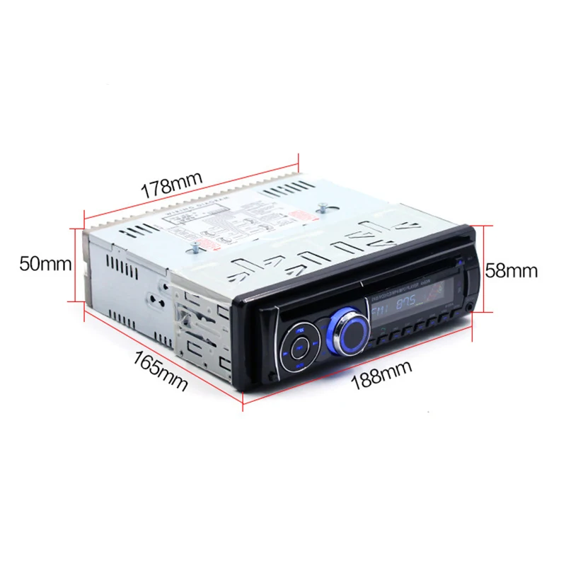 

8169A Detachable panel 4*52W 7388IC Car DVD Radio Bluetooth FM Receiver CD VCD MP3 SD USB 12V in-dash 1Din Car Multimedia Player