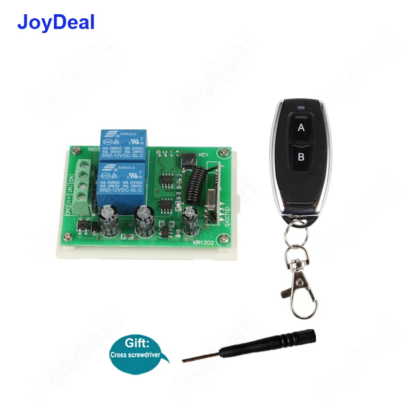

Wireless Remote Control Switch 433Mhz DC 12V 2CH RF Relay Receiver Module For DC Motor Forward and Reverse Controller Switch DIY