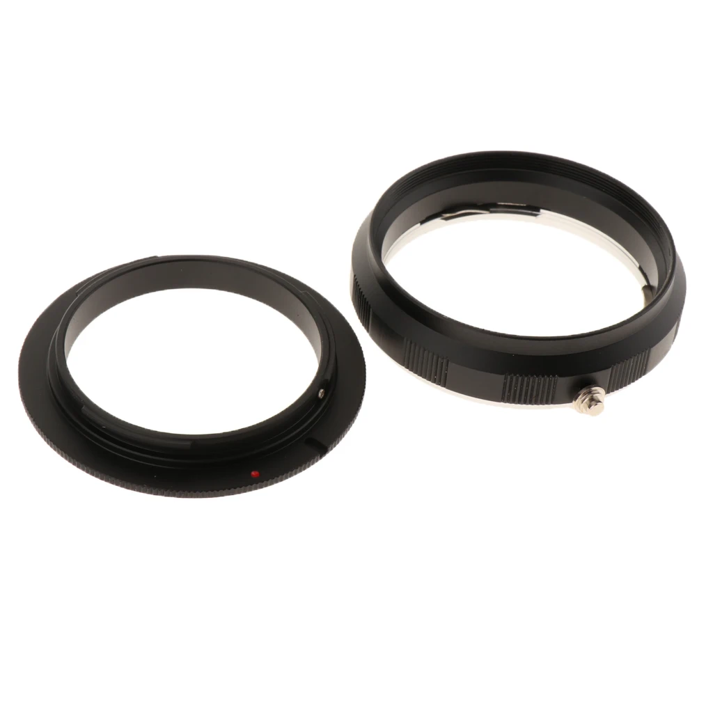 58mm Macro Reverse Adaptor Ring and Rear Lens Mount Protection Ring fits for Canon EOS EF-Mount 58mm Filter Thread Lens Black