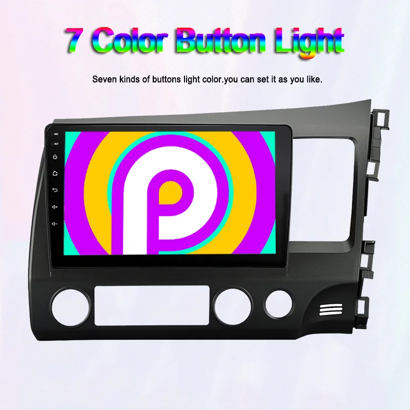 Perfect Funrover 2.5D+IPS Car Multimedia player android9.0 2 din car radio DVD player GPS Navi for honda civic 2006-2011 right RDS DSP 2