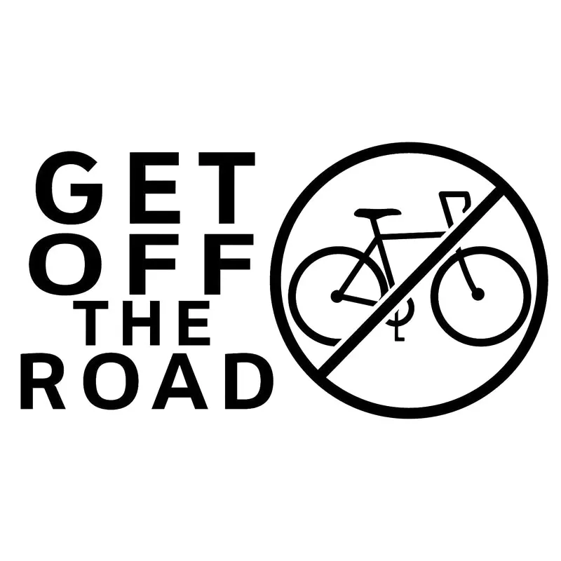 

20.3CM*10.5CM Get Off The Road ANti Bike Bicycle Funny Hate No Hipster Car Styling Funny Car Sticker Black/Sliver C8-1400