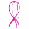 1PC Ajustable Wig Stands Plastic Hat Display Wig Head Holders18x36Cm Mannequin Head/Stand Portable Folding Wig Stand Black Pink ► Photo 3/6