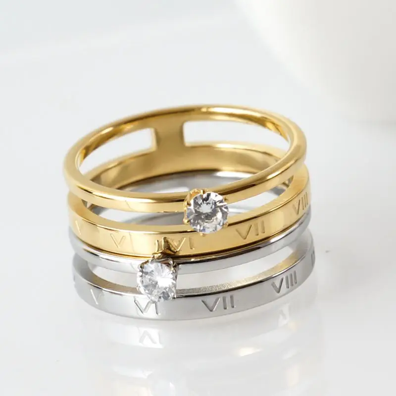 فاخر كريستال الجوف خارج خاتم أنيق الأرقام الروماني...