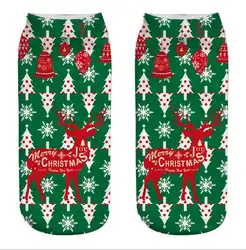 10 пар Носки 3D мультфильм забавные носки с оленями Сумасшедший Симпатичные Новинка печати безбортные носки из дышащей ткани Рождество Meias