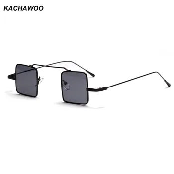 

Kachawoo small rectangle sunglasses men vintage metal frame yellow red black retro sun glasses for women summer 2018