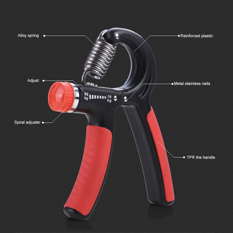 Plastic Adjustable Hand Grip Fitness Pinch Meter Portable Hand Expander Hand Gripper Exerciser Tool Drop Shipping Unisex Black