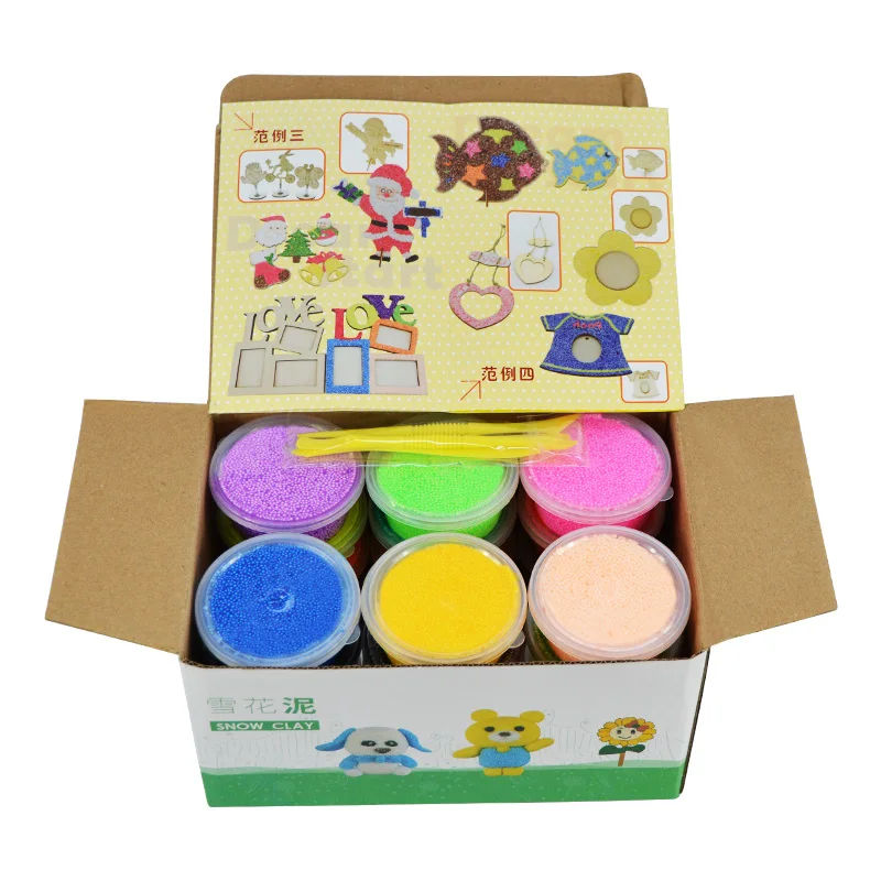 24 В коробках цветные моделирование Пены Тесто интеллектуальные Пластилин игрушки+ инструменты детские развивающие игрушки глиняные