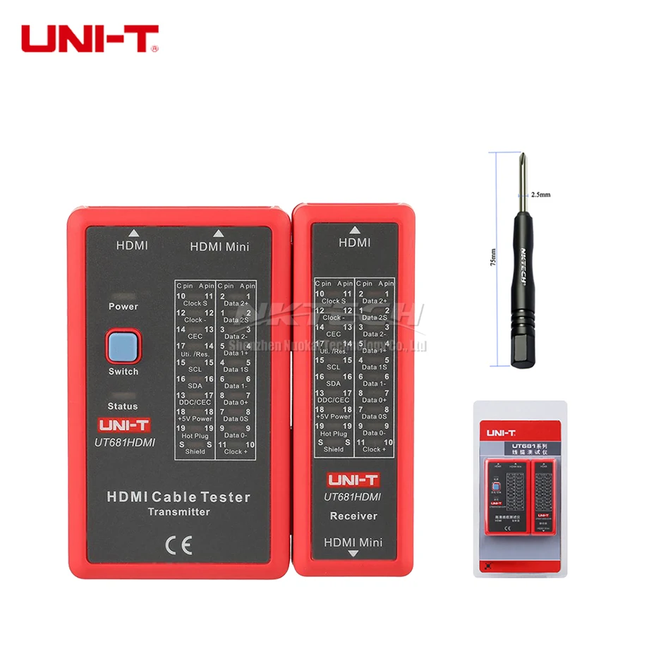 UNI-T UT681L UT681C UT681HDMI Кабельный тестер сетевой кабель трекер метр телефон BNC HDMI MINI-HDMI HD RJ45 RJ11 линейный детектор - Цвет: UT681HDMI MINIHDMI