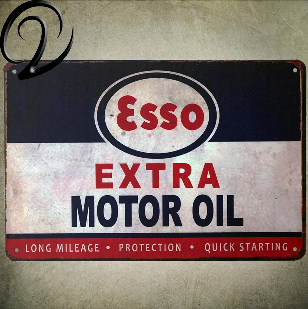 

Esso Extra Motor Oil Sign Man Cave Texaco Garage Wall Sign Shabby Chic Tin Sign Coffee Bar Wall Decor