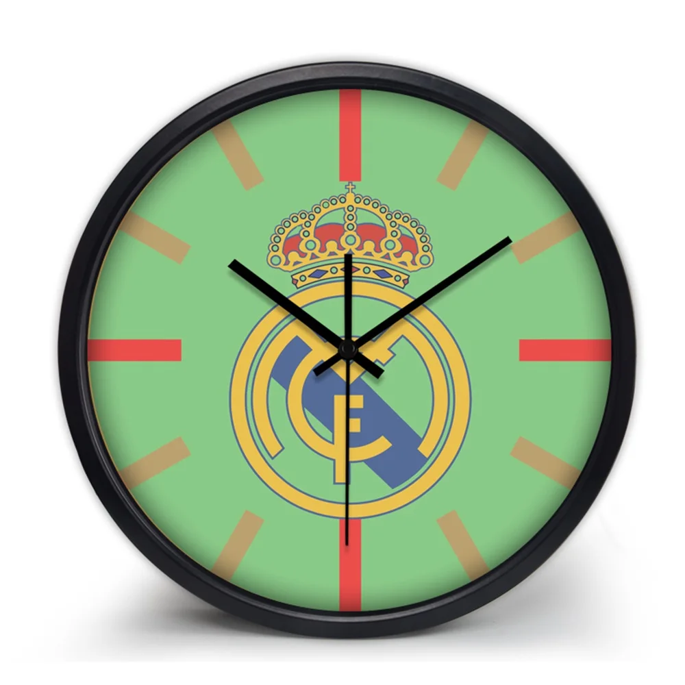 5 стилей Европейский Футбол клуб настенные часы Футбол вентилятор тематические часы Silent Home Hotel Магазин декоративные часы - Цвет: as photo