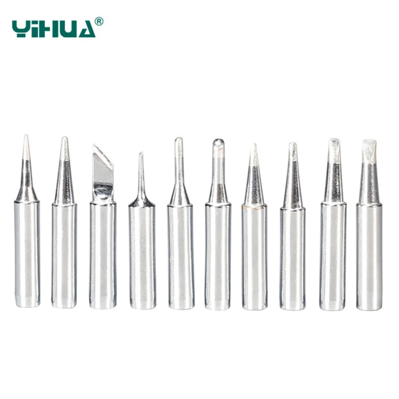 10pcs//Set Black Copper Soldering Tips 900M-T Replacement Solder Iron Head Tools