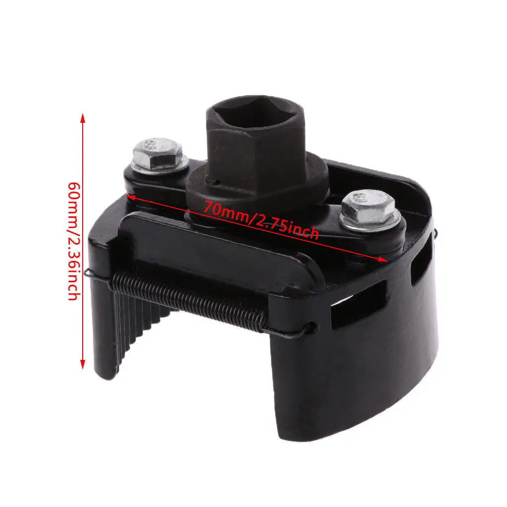 

60*70mm Oil Filter Wrench Black Hand Adjustable 1/2" Housing Tool Remover Truck Metal Spanner Adjust