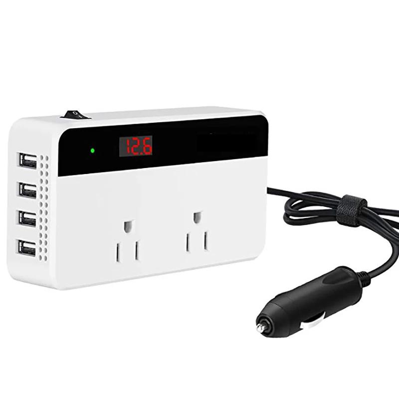 BINYEAE 200W Автомобильный инвертор постоянного тока 12V до 110V AC конвертер с 4 USB портами