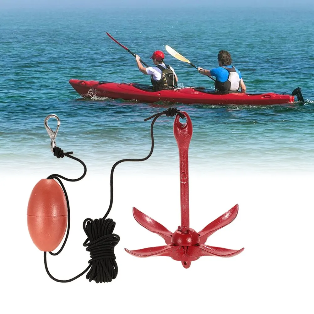 

1.5kg / 3.3lbs Folding Anchor Rigging System Kit Set with Float Carrying Bag Rope Fishing Buoy Kit Portable for Kayak Raft Canoe