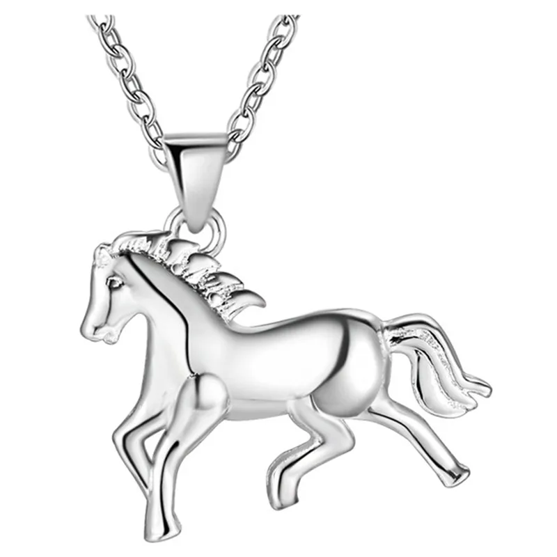 Чистое серебро 925, ожерелье s для женщин, подвеска в виде лошади, ожерелье с цепочкой, чокер, колье, модные ювелирные аксессуары, бижутерия, подарки