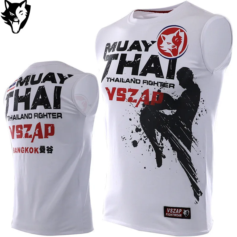 Боксерская футболка VSZAP Мужская бойцов MMA тренажерный зал кикбоксинг муай тай