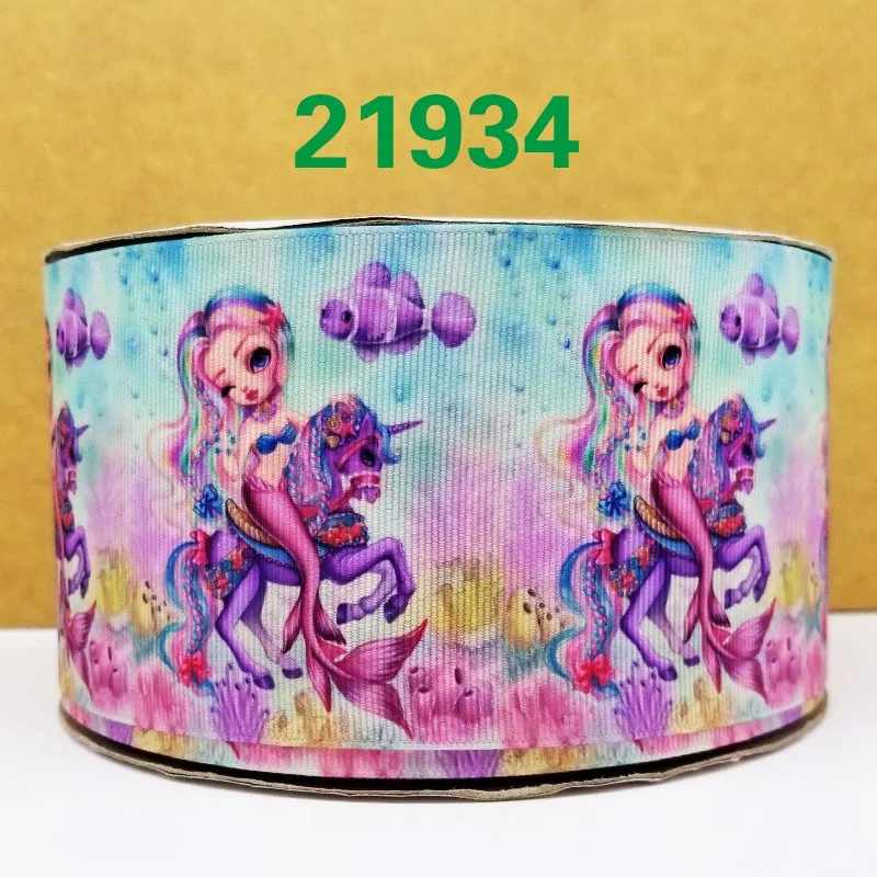50 ярдов в размер единорог лента напечатанная grosgrain лента 22148 - Цвет: 21934