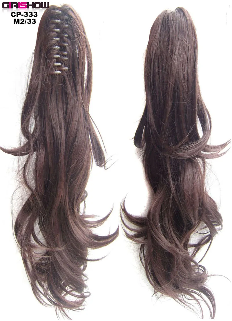CP-333 Color M2 33 Grilshow 2" 60 см длинные волнистые завитки конский хвост слоистый конский хвост высокая температура CP-333 доступны 24 цвета, 160 г, 1 шт - Цвет: CP-333 Color M2 33