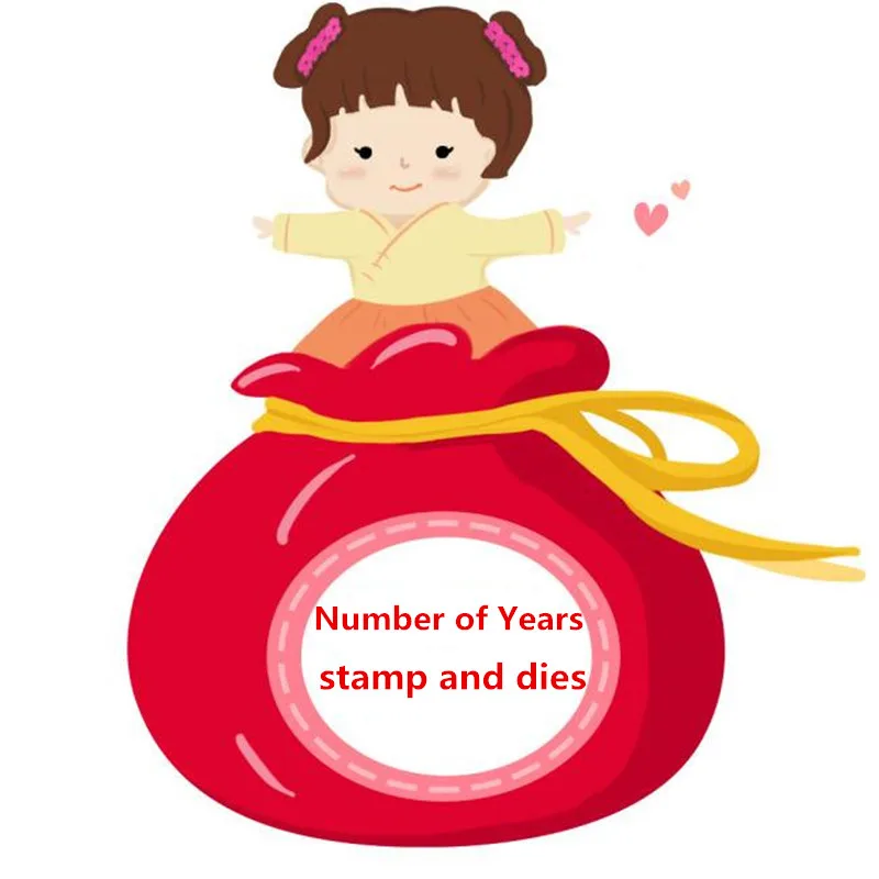 

lucky bag Number of Years Metal Cutting Dies Stamp Stencil for DIY Scrapbooking Photo Album Embossing Decorative Craft Die
