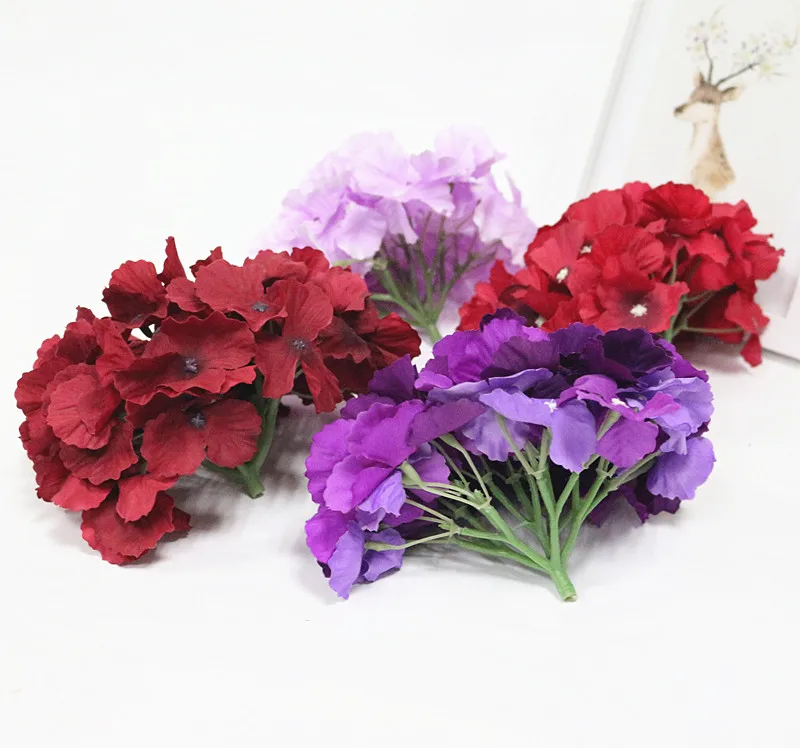 Flone 17CM Large Silk Flowers Artificial Hydrangea Heads DIY Simulation Flower Ball For Wedding Home Office Party Decor Art (21)