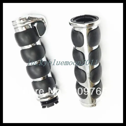 

1" Chrome Rubber Handlebar Hand Grips For Honda Shadow VT VTX Spirit Rebel Magna Yamaha Road Star Roadstar 1600 1700 Crusier