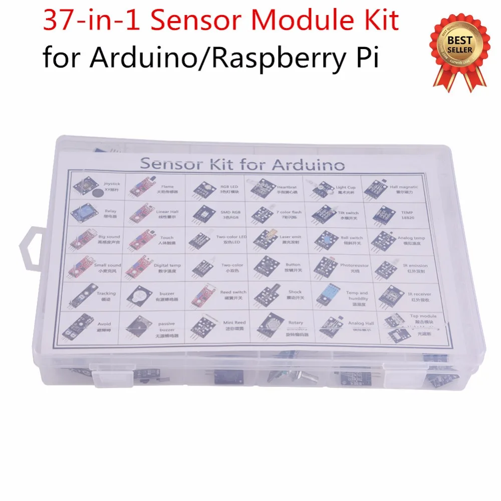 

37-in-1 Sensor Module Kit with CD Tutorial for Arduino/Raspberry Pi Education