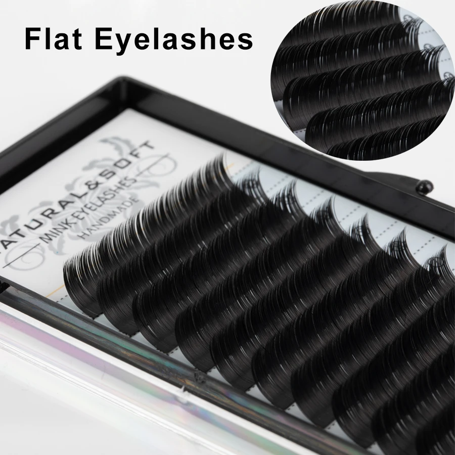

Flat Lashes Split Tips Individual Eyelashes Natural False Ellipse Eyelashes B C D Curl 0.15 0.2 Thickness Fake Lashes Makeup