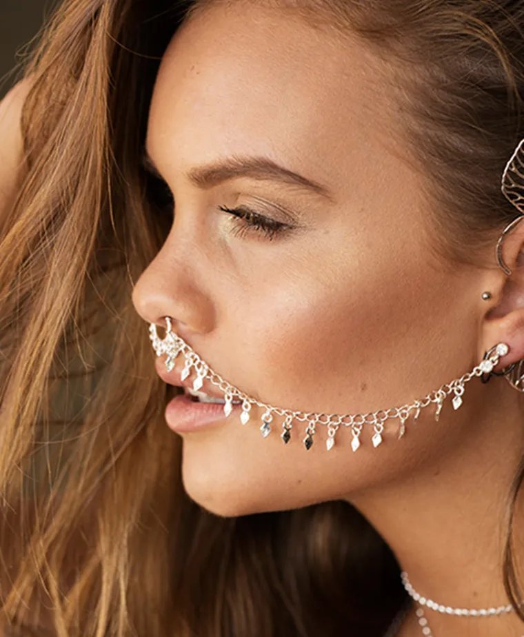 

1pc bohemian indian africa fake nose septum piercing long tassel earrings for women ethnic dangle earring statement jewelry