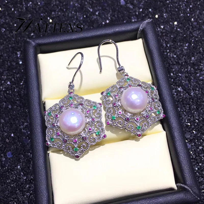 

925 sterling silver stars earrings natural pearl earrings women zircon luxury bohemian big earrings wedding party birthday gift