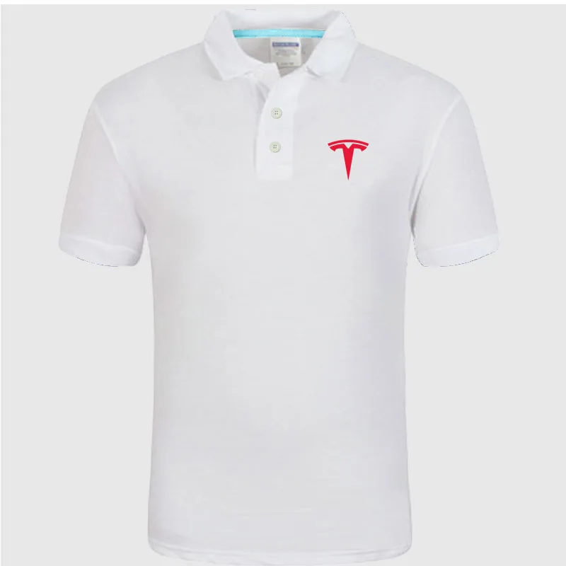 Новинка Tesla мужская рубашка-поло с модным воротником, тонкая рубашка поло с коротким рукавом, мужская летняя футболка - Цвет: 1