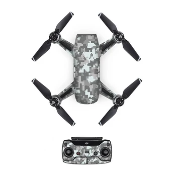 

[DJS0040] Cool Camo Style PVC Decal Skin Sticker For DJI Spark Drone body + Remote Controllers + 3 Battery Protective Cover
