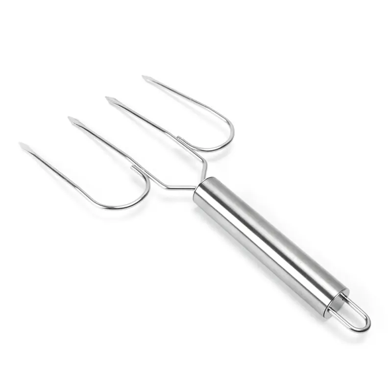 Stainless Steel Barbecue Fork Multi end Turkey Fork Pork Steak Grill
