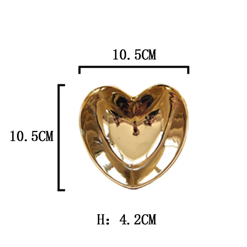 Креативная керамическая в форме сердца тарелка чаша неправильное гальваническое покрытие Золотой фарфор столовая посуда романтические тарелки для завтрака тарелки для закуски тарелка - Цвет: Bowl